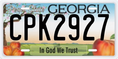 GA license plate CPK2927