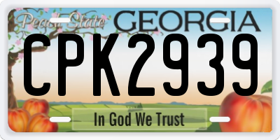 GA license plate CPK2939