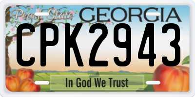GA license plate CPK2943