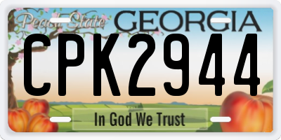 GA license plate CPK2944
