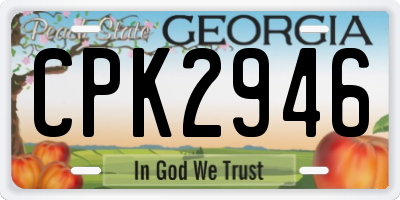 GA license plate CPK2946