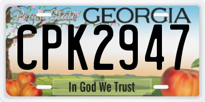 GA license plate CPK2947