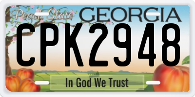 GA license plate CPK2948