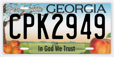 GA license plate CPK2949