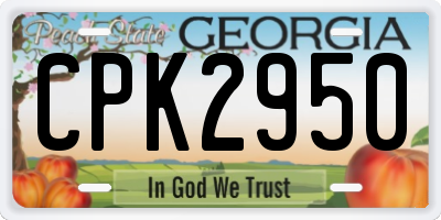 GA license plate CPK2950