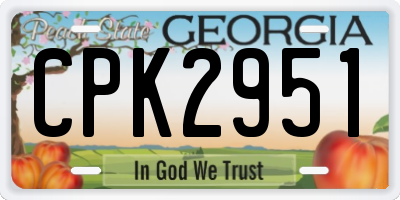 GA license plate CPK2951