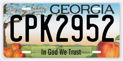 GA license plate CPK2952