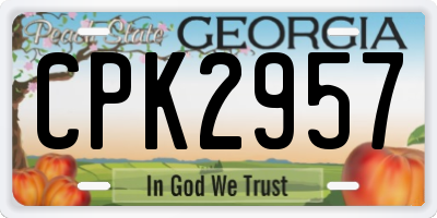 GA license plate CPK2957