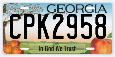 GA license plate CPK2958
