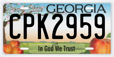 GA license plate CPK2959