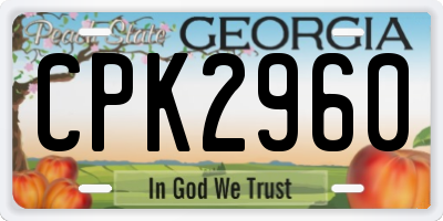 GA license plate CPK2960