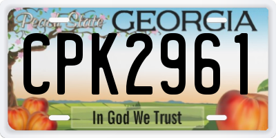 GA license plate CPK2961