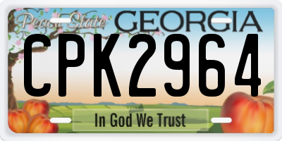 GA license plate CPK2964