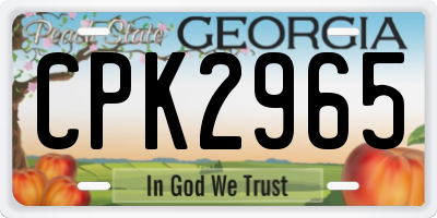 GA license plate CPK2965