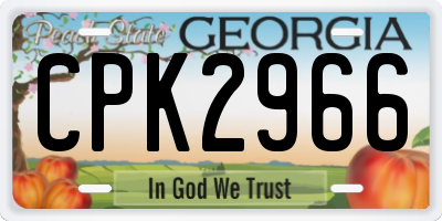 GA license plate CPK2966