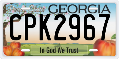 GA license plate CPK2967