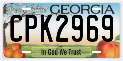 GA license plate CPK2969