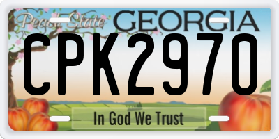 GA license plate CPK2970