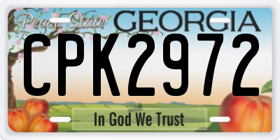 GA license plate CPK2972