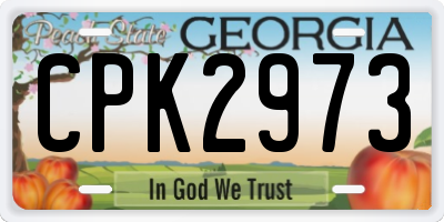GA license plate CPK2973