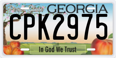 GA license plate CPK2975