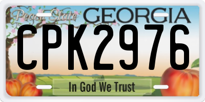 GA license plate CPK2976