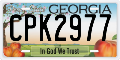 GA license plate CPK2977