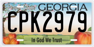 GA license plate CPK2979