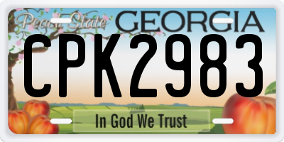 GA license plate CPK2983
