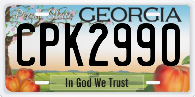 GA license plate CPK2990