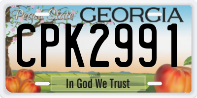 GA license plate CPK2991