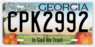 GA license plate CPK2992