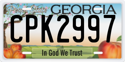 GA license plate CPK2997