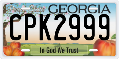 GA license plate CPK2999