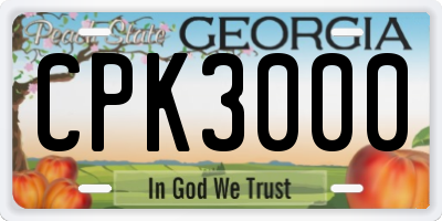GA license plate CPK3000