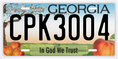 GA license plate CPK3004