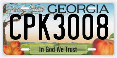 GA license plate CPK3008