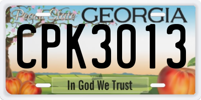 GA license plate CPK3013