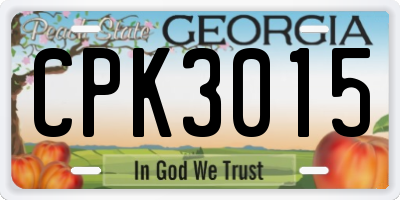 GA license plate CPK3015