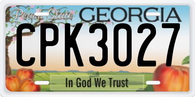 GA license plate CPK3027