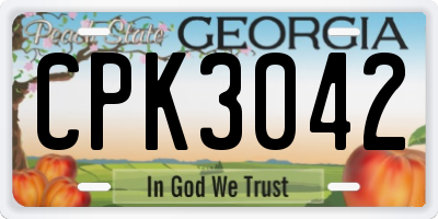 GA license plate CPK3042