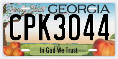 GA license plate CPK3044
