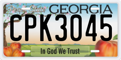 GA license plate CPK3045