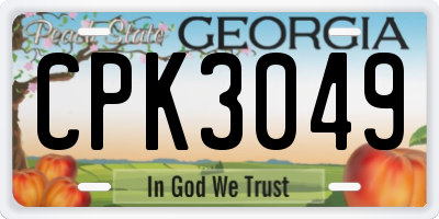 GA license plate CPK3049