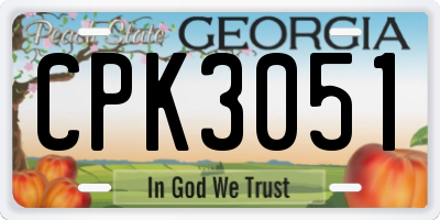 GA license plate CPK3051