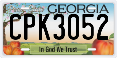 GA license plate CPK3052