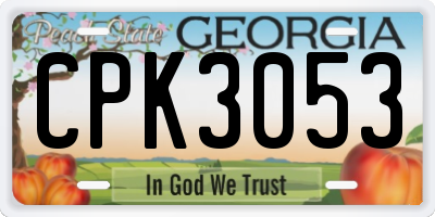 GA license plate CPK3053