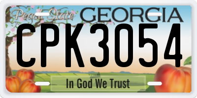 GA license plate CPK3054