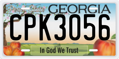 GA license plate CPK3056