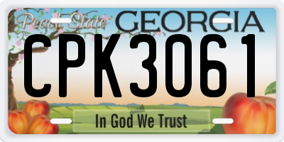 GA license plate CPK3061
